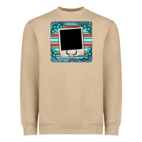 Mushroom gemstone turquoise serape custom photo frame coaster Heavyweight Sweatshirt - BarkalooDesign