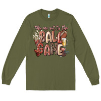 Army Green take me out to the ball game Long Sleeve Tee - FaDigitalArtStudio