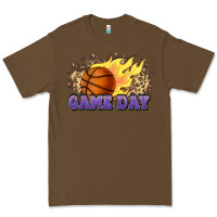 Cacao game day basketball leopard flames fireball Premium Tee - HowdyJamesFarm