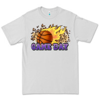 Dove Grey game day basketball leopard flames fireball Premium Tee - HowdyJamesFarm