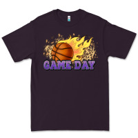 Plum game day basketball leopard flames fireball Premium Tee - HowdyJamesFarm