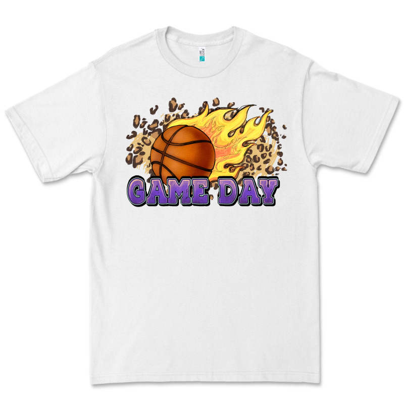 Game Day Basketball Leopard Flames Fireball Premium Tee by HowdyJamesFarm | Teevron