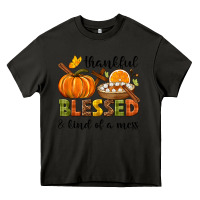 Asphalt Thankful blessed and kind of a mess Heavy Core Tee - NancyCooperArtShop