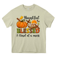 Mossy Thankful blessed and kind of a mess Heavy Core Tee - NancyCooperArtShop