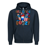 Navy red white boozy Zipper Hoodie - AdoDesignShop