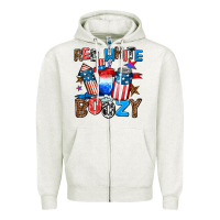 Oatmeal Heather red white boozy Zipper Hoodie - AdoDesignShop