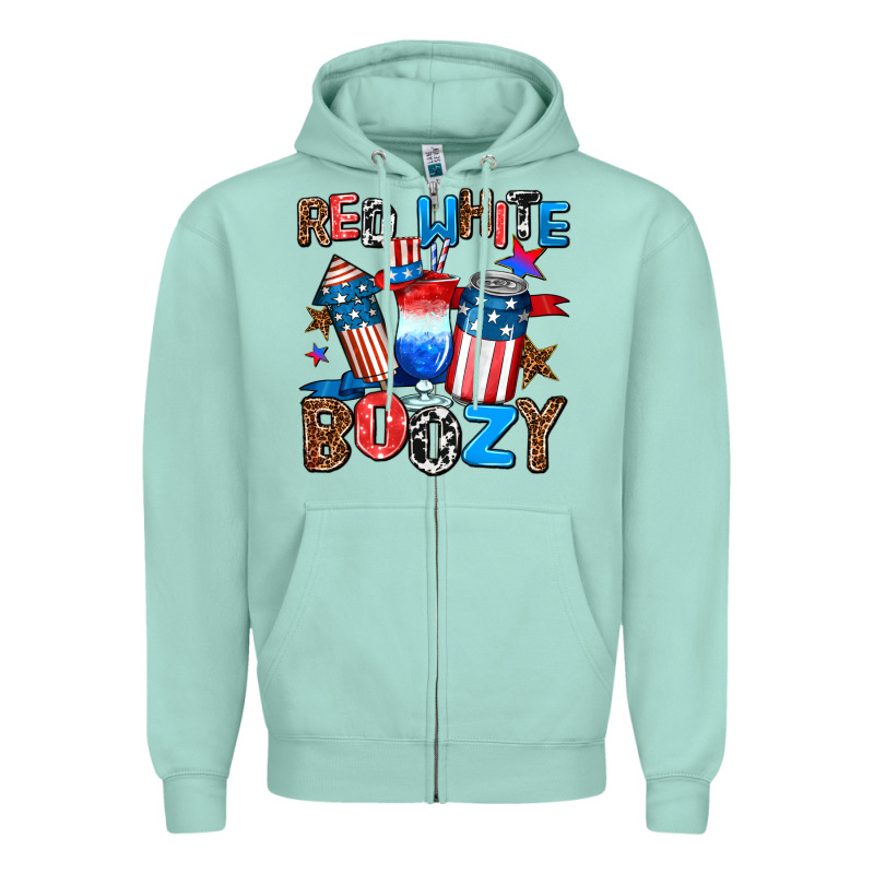 Red White Boozy Zipper Hoodie by AdoDesignShop | Teevron