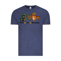 Vintage Denim peace love dachshund Vintage Tee - RanaPortraitStore