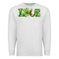 Oatmeal Heather love with horseshoe Premium Sweatshirt - AdoDesignShop