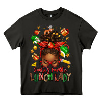 Asphalt santas favorite lunch lady afro messy bun Heavy Core Tee - texasbilliewilder