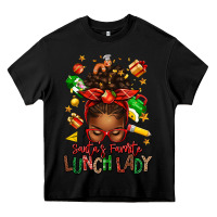 Black santas favorite lunch lady afro messy bun Heavy Core Tee - texasbilliewilder