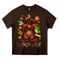 Chocolate Brown santas favorite lunch lady afro messy bun Heavy Core Tee - texasbilliewilder