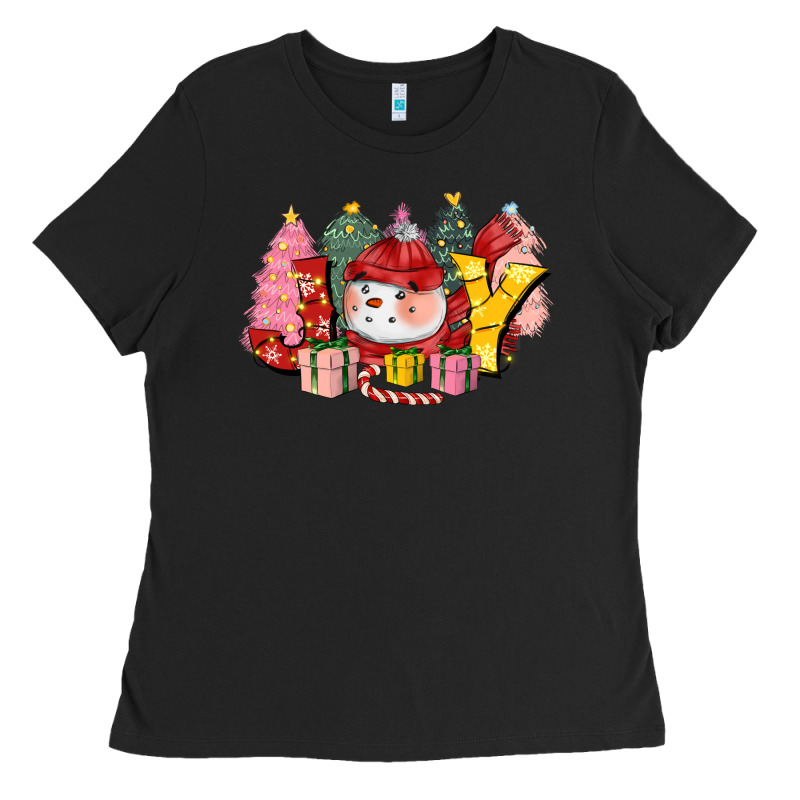 Joy Snowman Ladies Tee by CowGirlArtShop | Teevron