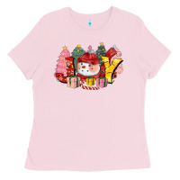 Bubblegum Pink joy snowman Ladies Tee - CowGirlArtShop