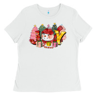 White joy snowman Ladies Tee - CowGirlArtShop