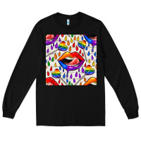 Black Pride lgbtq lips and heart lollipop seamless patte Long Sleeve Tee - BundleAndBundleShop