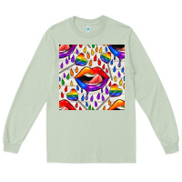 Matcha Pride lgbtq lips and heart lollipop seamless patte Long Sleeve Tee - BundleAndBundleShop