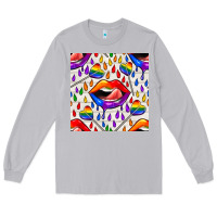 Moon Dust Pride lgbtq lips and heart lollipop seamless patte Long Sleeve Tee - BundleAndBundleShop