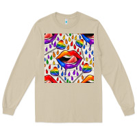 Mushroom Pride lgbtq lips and heart lollipop seamless patte Long Sleeve Tee - BundleAndBundleShop