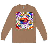 Toasted Coconut Pride lgbtq lips and heart lollipop seamless patte Long Sleeve Tee - BundleAndBundleShop