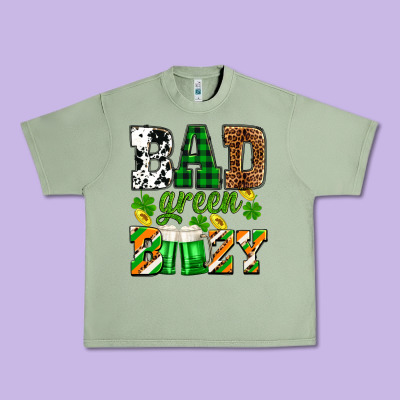 St. Patrick's Bad Green Boozy Urban Heavy Tee Designed By Oliviacreatesart