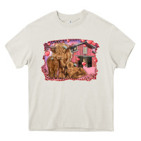 Cream valentines day mama cow and baby cows Heavy Core Tee - RanaPortraitStore