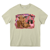 Mossy valentines day mama cow and baby cows Heavy Core Tee - RanaPortraitStore