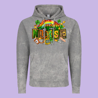 Lucky Nurse  St. Patricks Day Vintage Hoodie Designed By Fadigitalartstudio