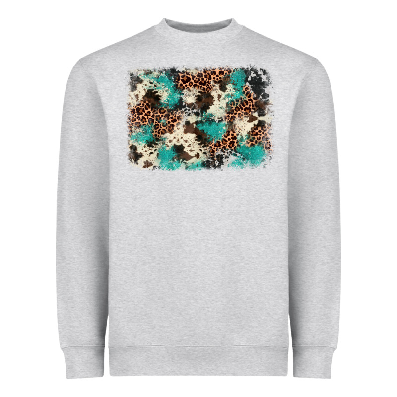 Turquoise Glitter Cowhide Background Heavyweight Sweatshirt by BarkalooDesign | Teevron
