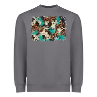 Storm turquoise glitter cowhide background Heavyweight Sweatshirt - BarkalooDesign