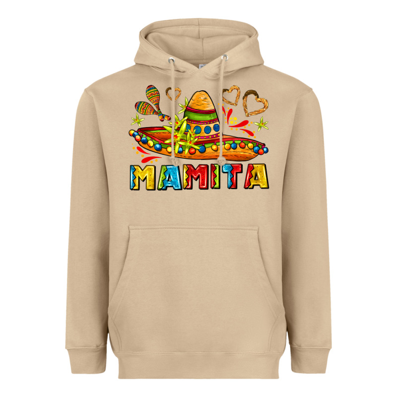 Mamita And Sombrero With Lime Flowers Heavyweight Hoodie by AdoDesignShop | Teevron