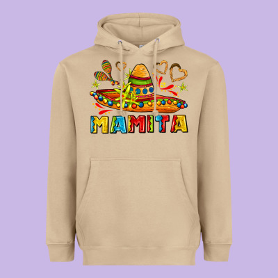 Mamita And Sombrero With Lime Flowers Heavyweight Hoodie Designed By Adodesignshop