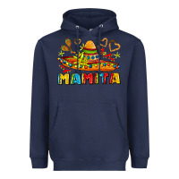 Navy mamita and sombrero with lime flowers Heavyweight Hoodie - AdoDesignShop