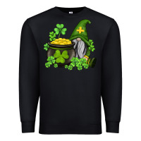 Black st patricks gnome and pot of gold Premium Sweatshirt - AdoDesignShop