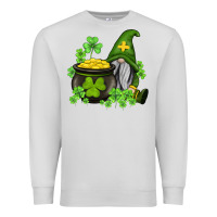 Dove Grey st patricks gnome and pot of gold Premium Sweatshirt - AdoDesignShop