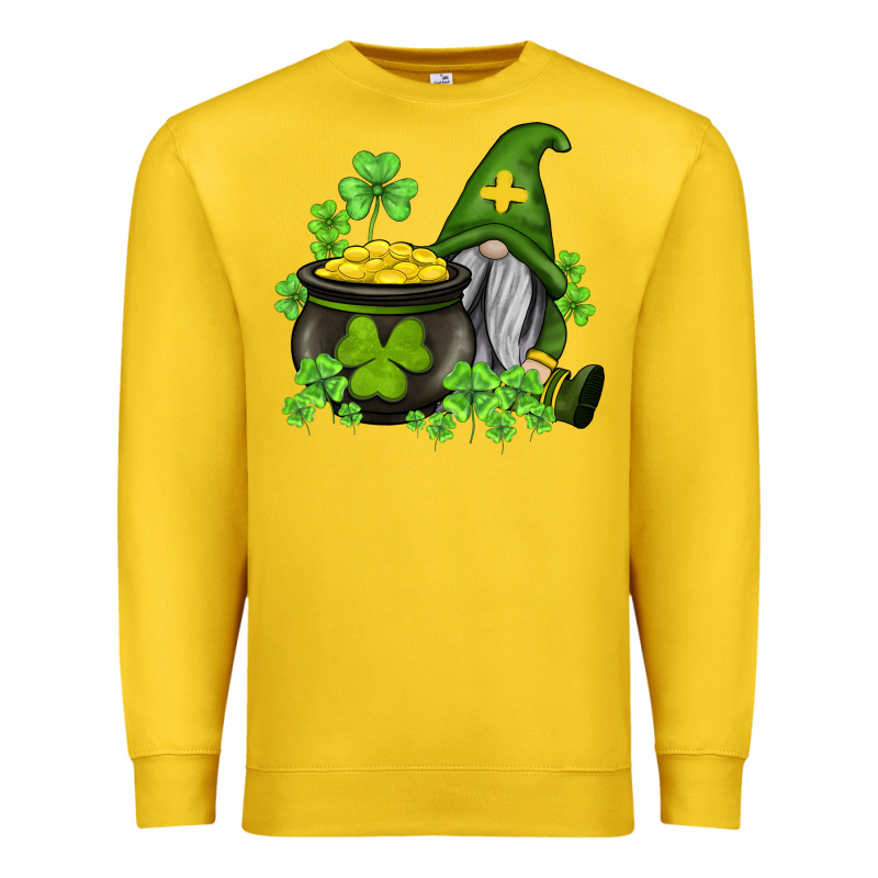 St Patricks Gnome And Pot Of Gold Premium Sweatshirt by AdoDesignShop | Teevron