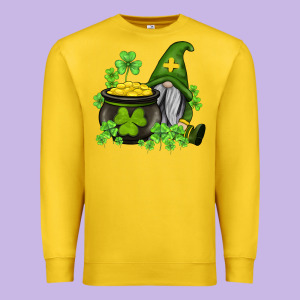 St Patricks Gnome And Pot Of Gold Premium Sweatshirt Designed By Adodesignshop