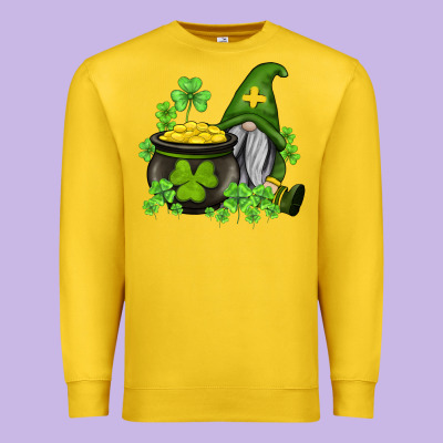 St Patricks Gnome And Pot Of Gold Premium Sweatshirt Designed By Adodesignshop