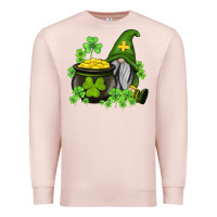 Pale Pink st patricks gnome and pot of gold Premium Sweatshirt - AdoDesignShop