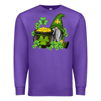 Purple st patricks gnome and pot of gold Premium Sweatshirt - AdoDesignShop