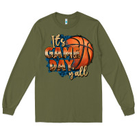 Army Green it's game day y'all basketball Long Sleeve Tee - FaDigitalArtStudio