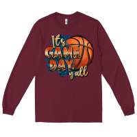 Burgundy it's game day y'all basketball Long Sleeve Tee - FaDigitalArtStudio