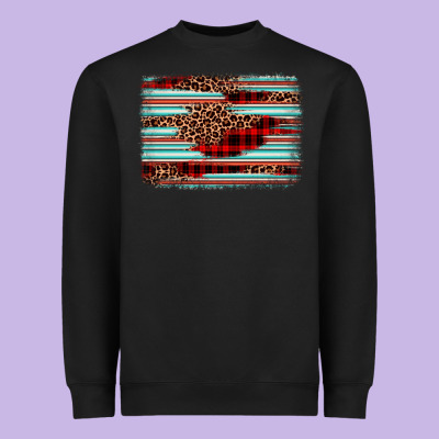 Leopard Serape Background Heavyweight Sweatshirt Designed By Barkaloodesign