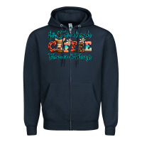 Navy first we drink coffee then we do things Zipper Hoodie - AdoDesignShop