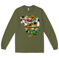 Army Green Cowhide Michigan map Long Sleeve Tee - RanaPortraitStore