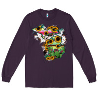 Plum Cowhide Michigan map Long Sleeve Tee - RanaPortraitStore
