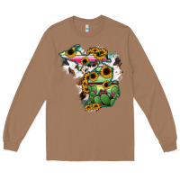 Toasted Coconut Cowhide Michigan map Long Sleeve Tee - RanaPortraitStore