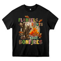 Black Flannels boots and bonfires Heavy Core Tee - NancyCooperArtShop
