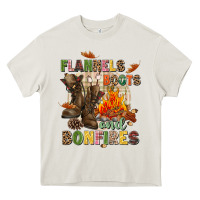 Cream Flannels boots and bonfires Heavy Core Tee - NancyCooperArtShop