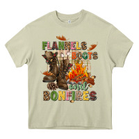 Mossy Flannels boots and bonfires Heavy Core Tee - NancyCooperArtShop